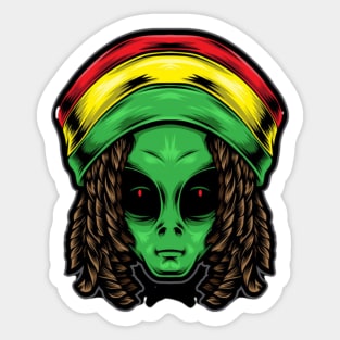 Reggae alien Sticker